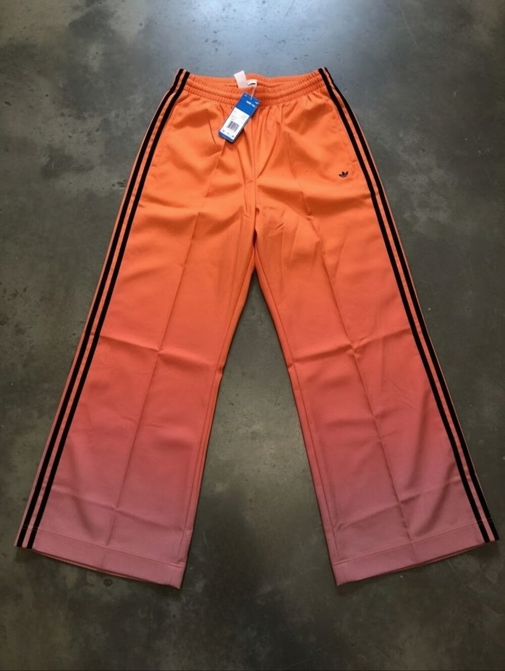 NWT Adidas Originals Firebird Oversized Track Pant | Multicolor & Crew Orange, S